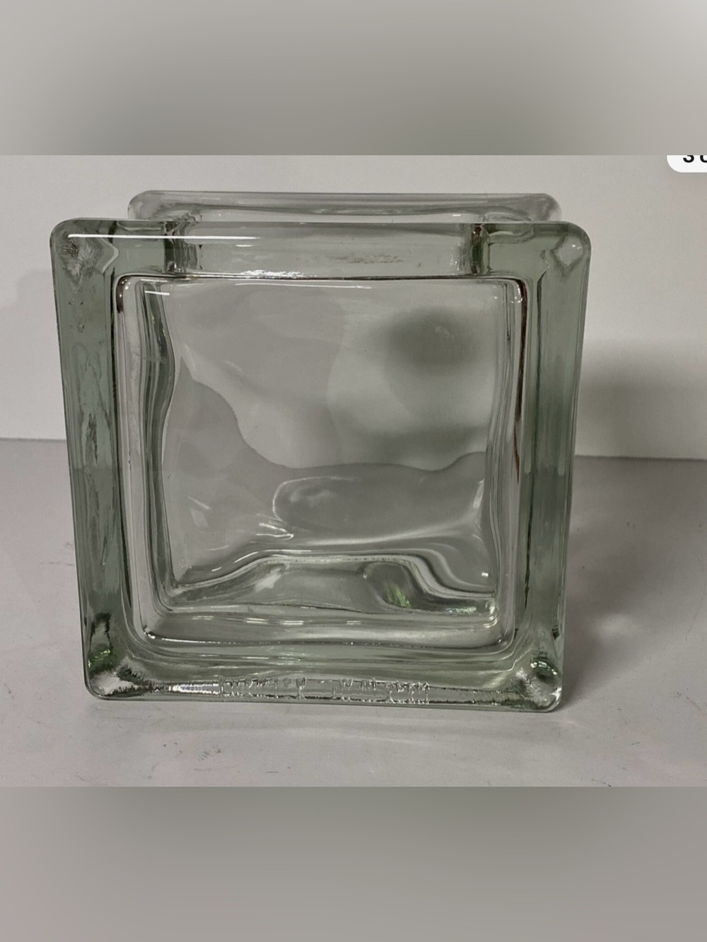 Vintage Mid Century Glass Block Vase Made in West Germany